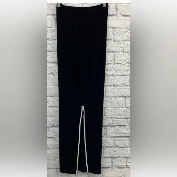 ROZ & ALI DRESSY EMBELLISHED BLACK PANTS SIZE L - Picture 3 of 5